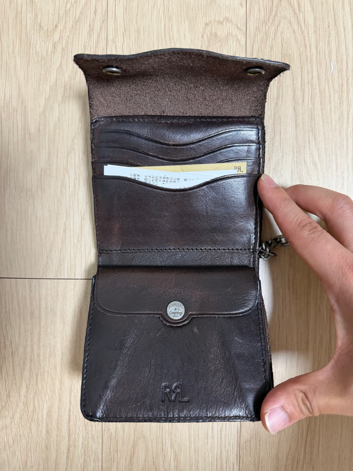 RRL 콘초 체인 레더월렛 상품이미지2