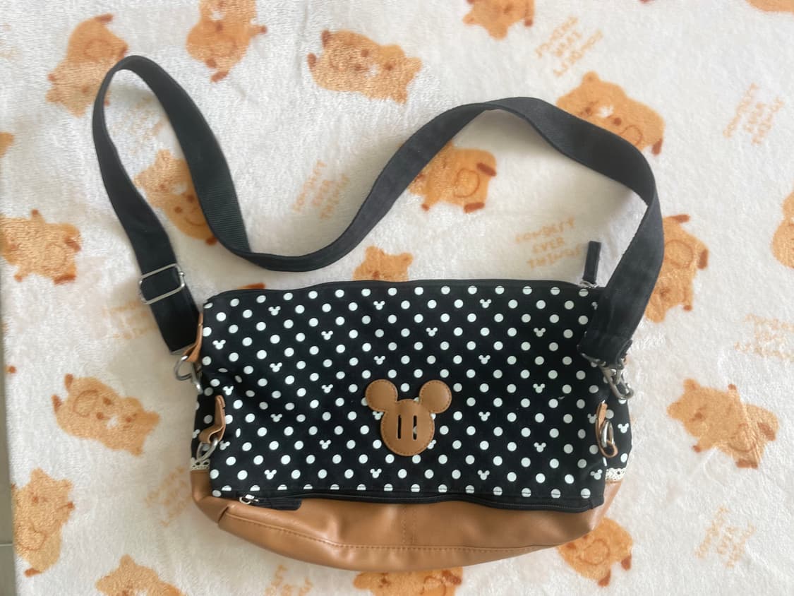 모리걸 빈티지 미키 도트 크로스백 🐭🖤🤎 상품이미지1