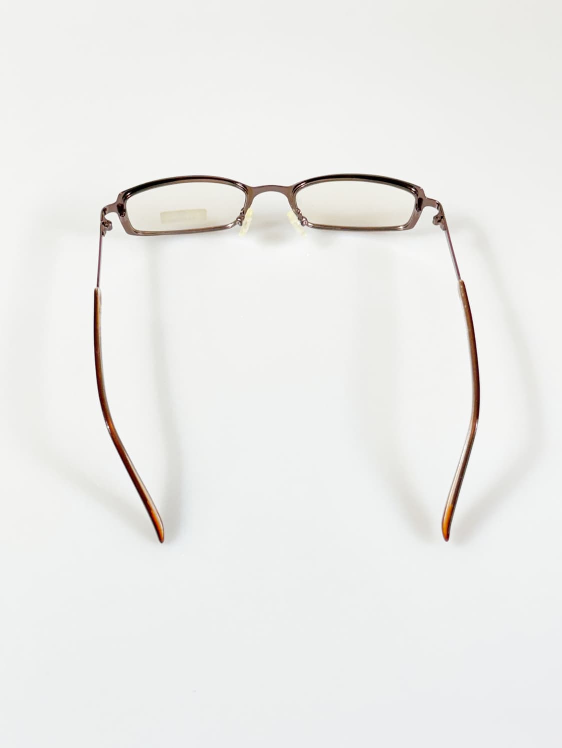 90s LESSAL 브라운 메탈 슬림 스퀘어 빈티지 안경 상품이미지5