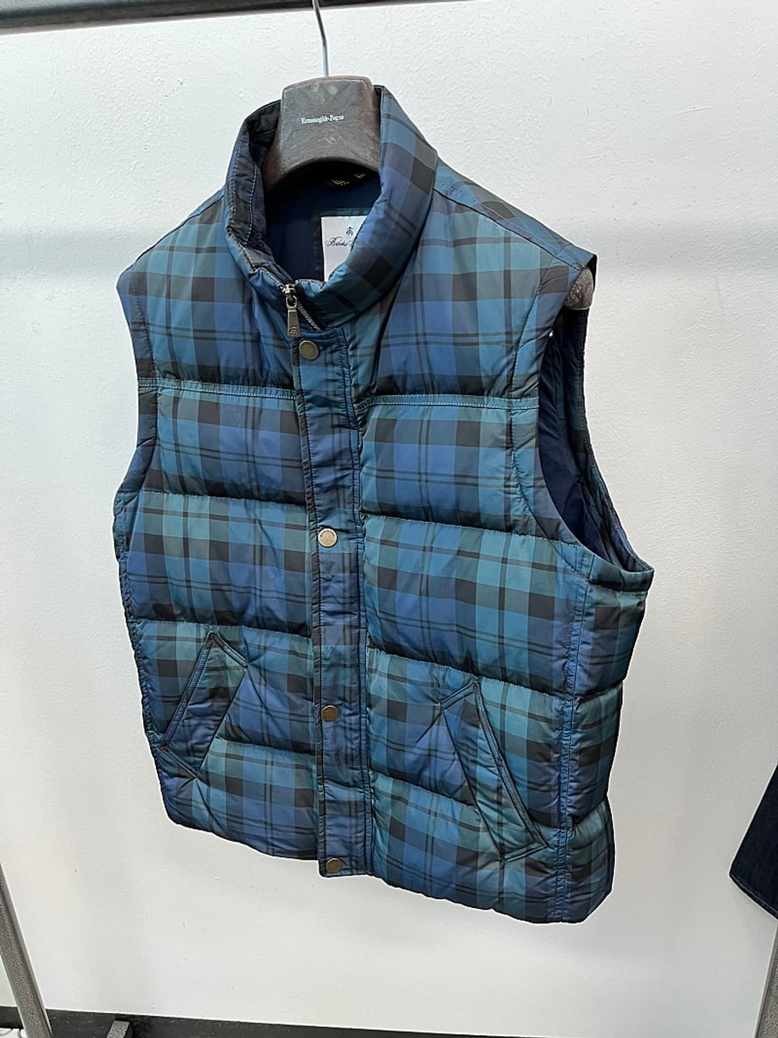 105) 브룩스브라더스 블랙와치 패딩조끼  상품이미지1