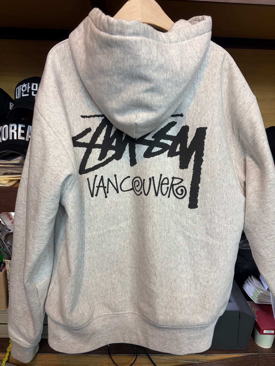 스투시 밴쿠버 후드집업 애쉬 L 상품이미지5