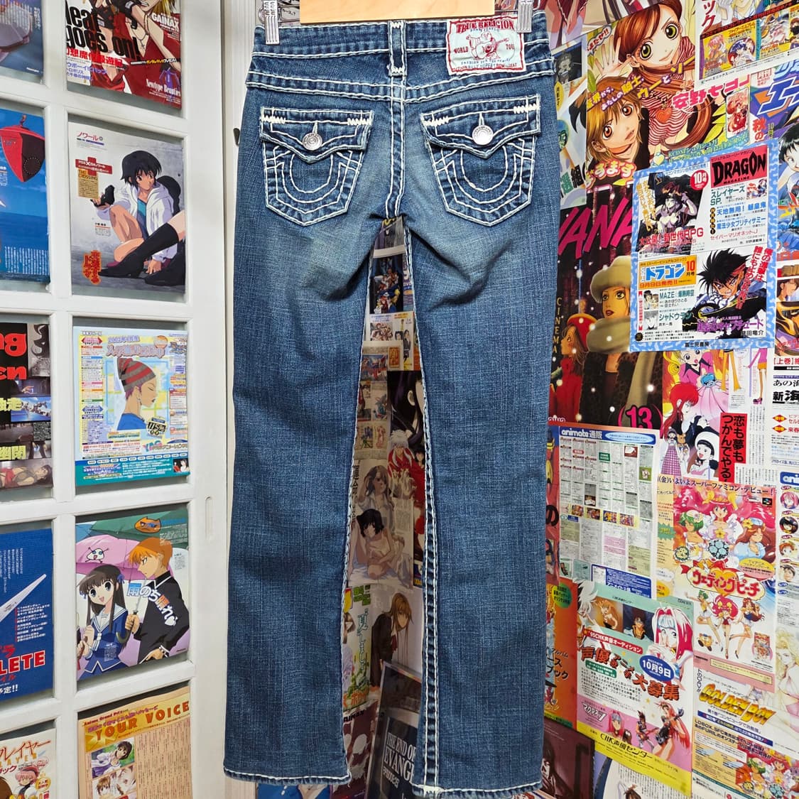 트루릴리전 빌리 슈퍼티 화이트 스티치 데님 팬츠 상품이미지1