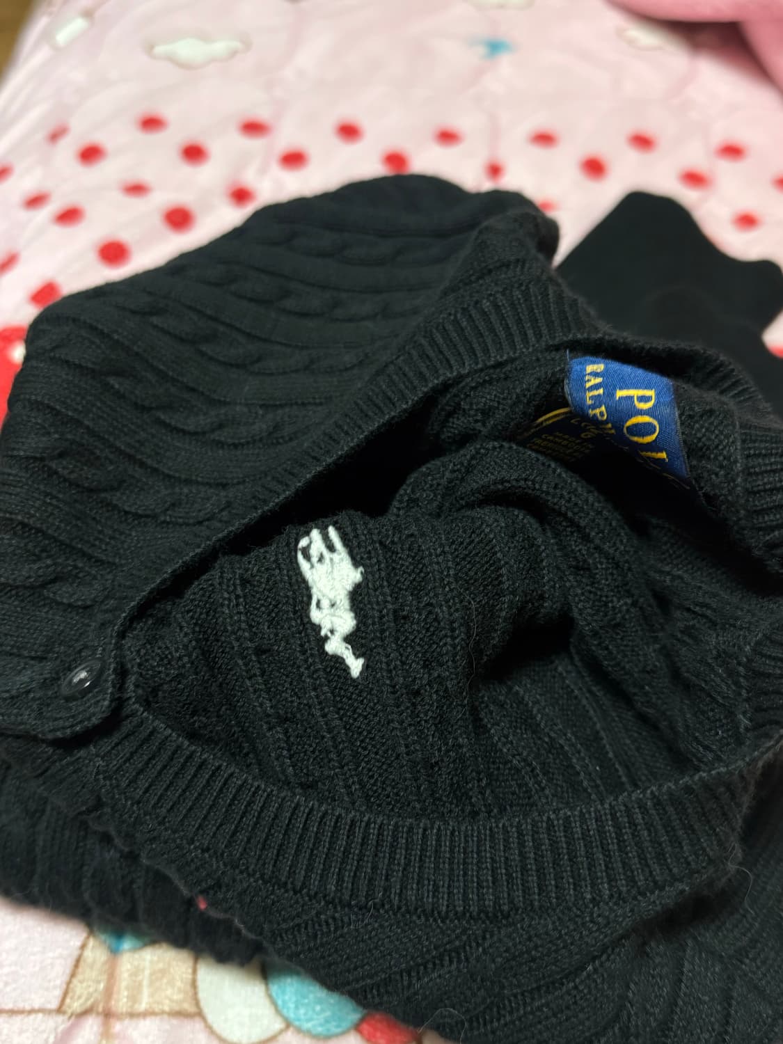 폴로 랄프로렌 걸즈 꽈배기 가디건 L(12-14) 블랙 상품이미지8