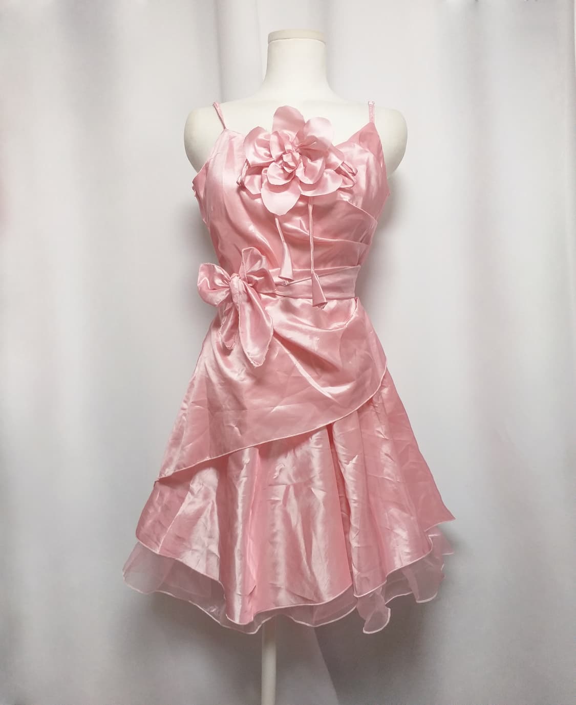 빈티지 리본 레이스프릴 원피스 슬리브리스 히메로맨틱갸루 핀터깔 로리타 상품이미지1