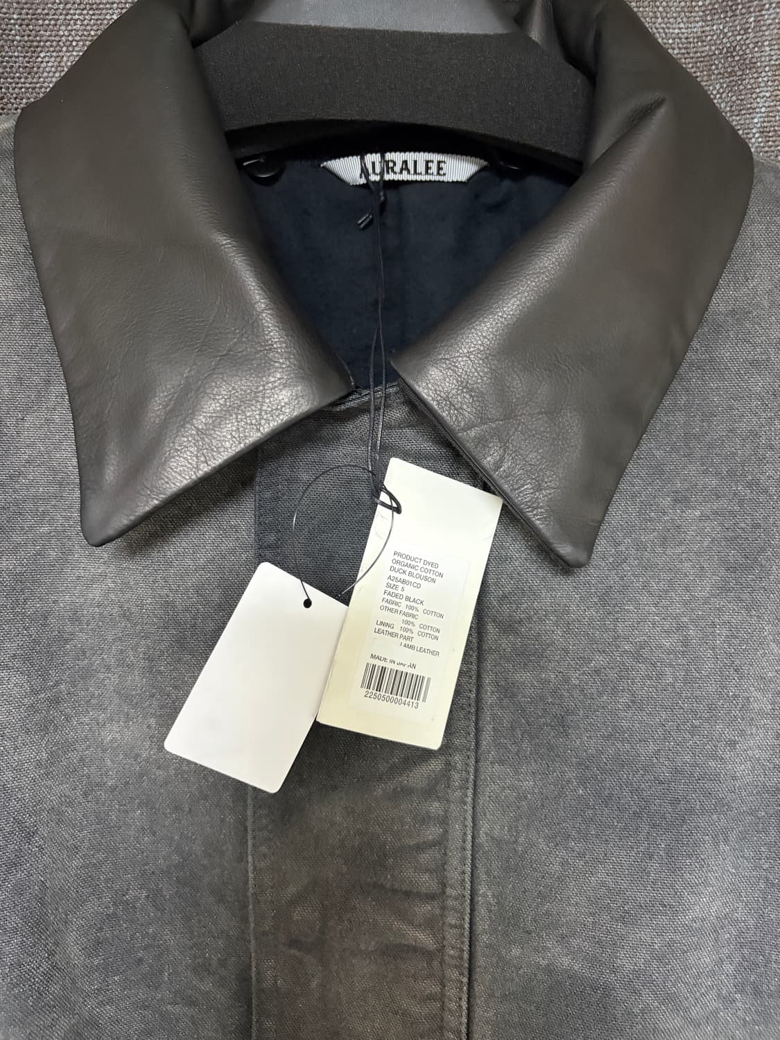 [5]오라리 프로덕트 다이드 오가닉 코튼 덕 블루종 블랙 판매합니다. 상품이미지3