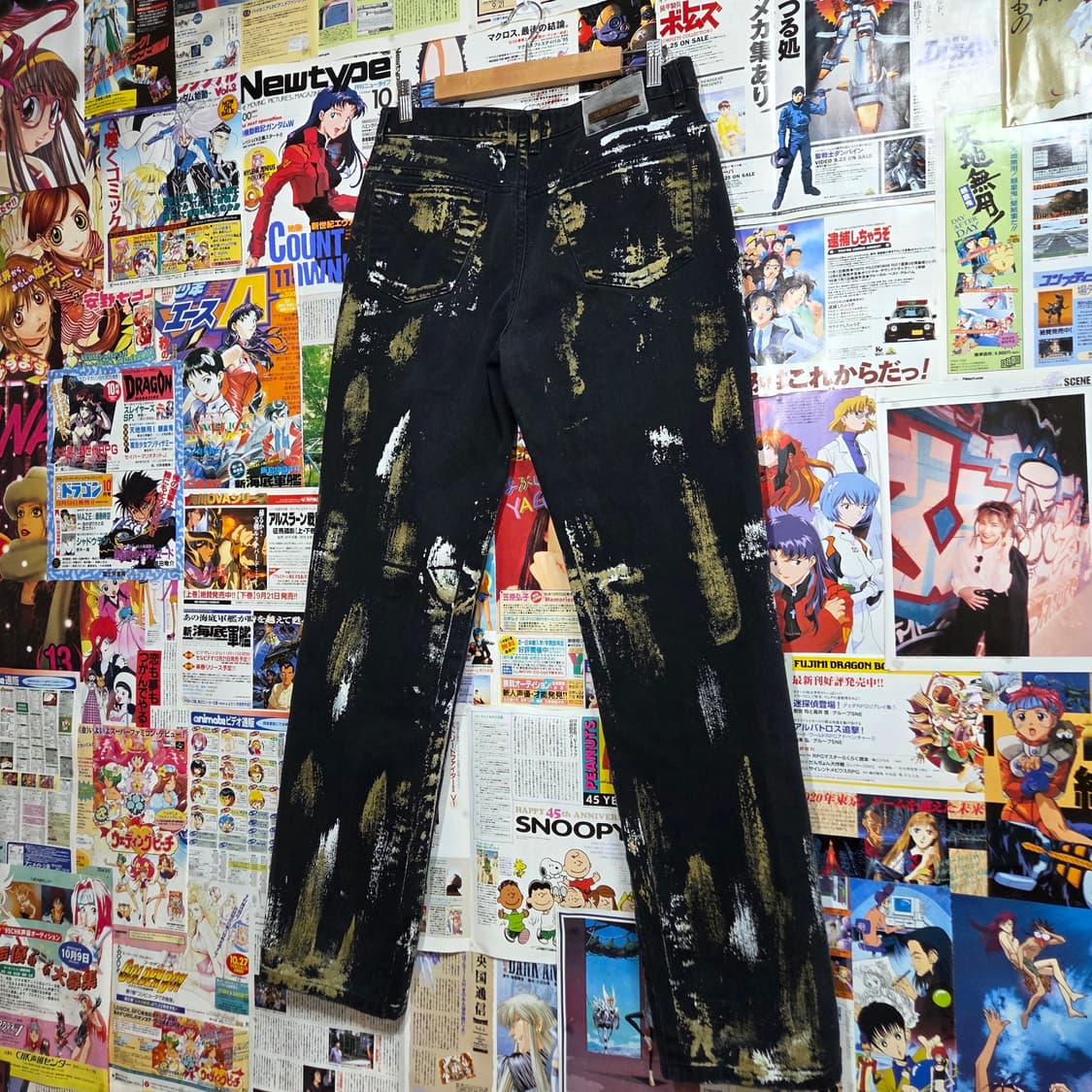 빈티지 페인팅 레터링 블랙 코튼 팬츠 상품이미지5