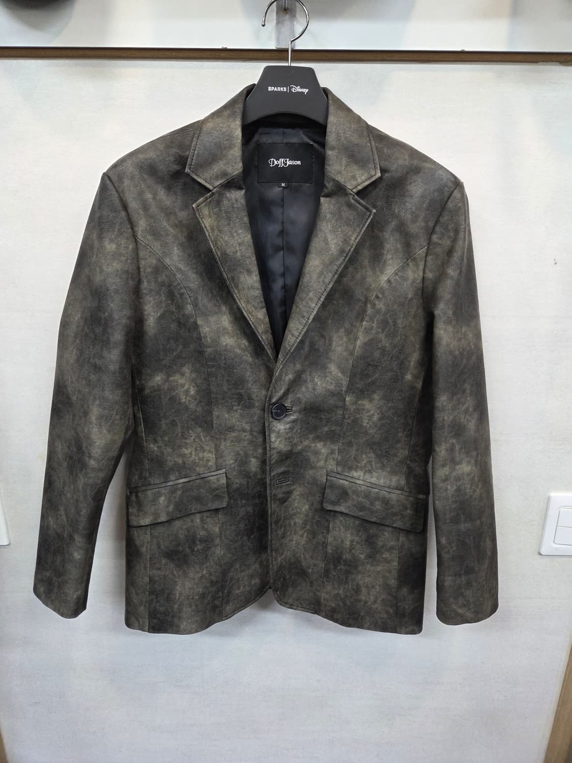 도프제이슨 빈티지워싱 스트럭처드 레더 블레이저 자켓 m 상품이미지1