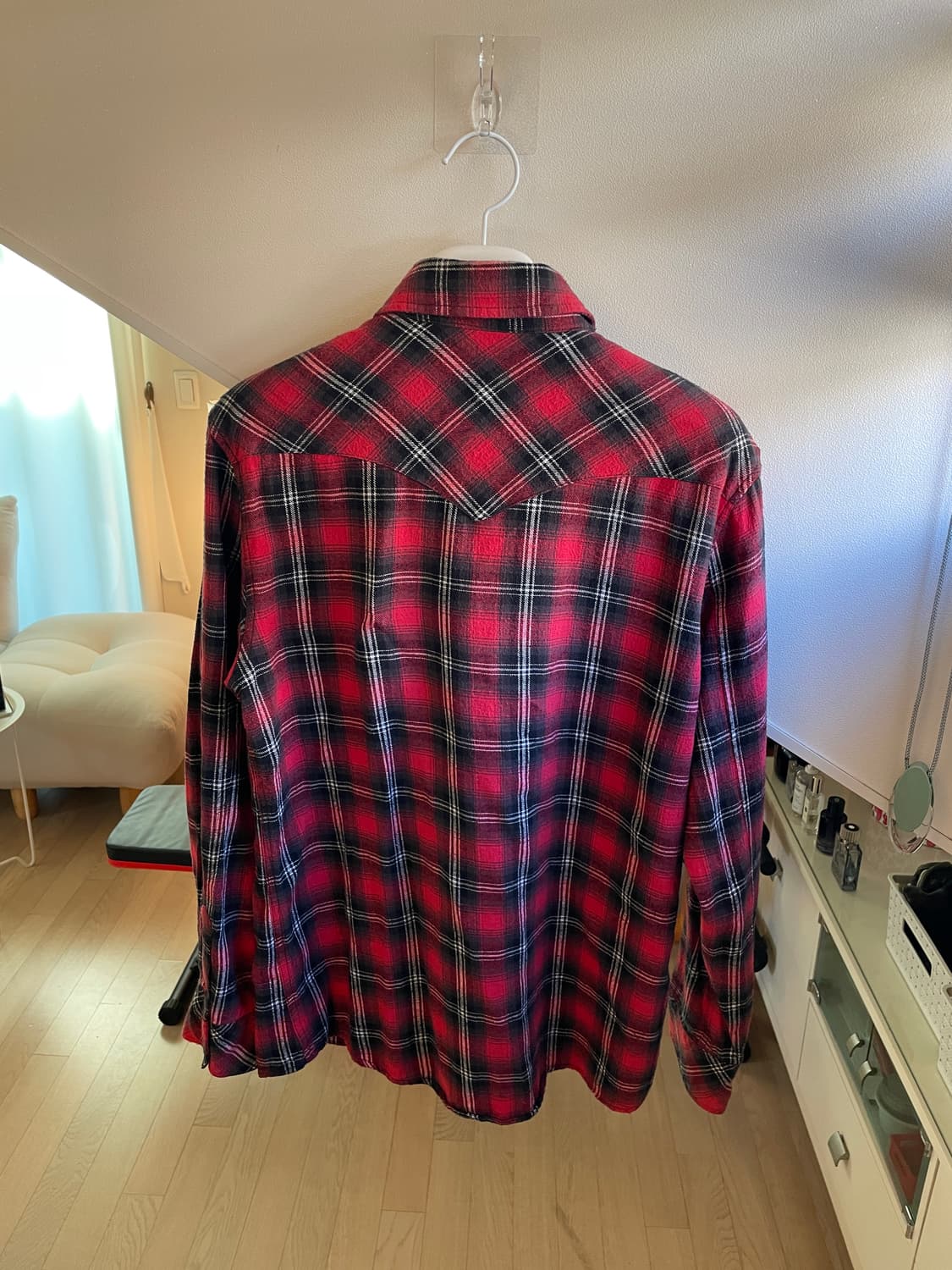 빈티지 레드 플란넬 셔츠 상품이미지2