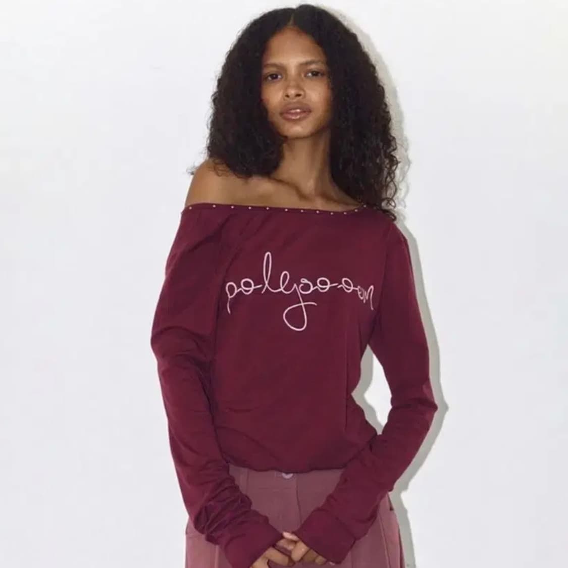 Polysooem 폴리수엠 스터드 탑 버건디 상품이미지1