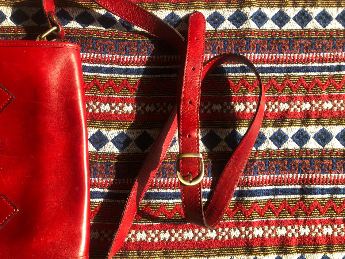 빈티지 이탈리아 레드 사첼백 크로스백 상품이미지7