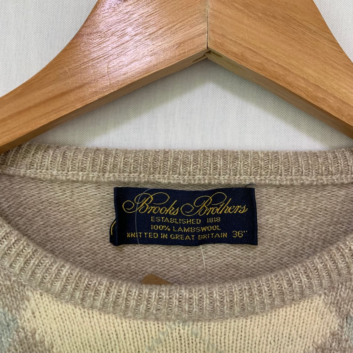 브룩스브라더스 아가일 램스울 긴팔 빈티지 니트 여성 36 상품이미지6