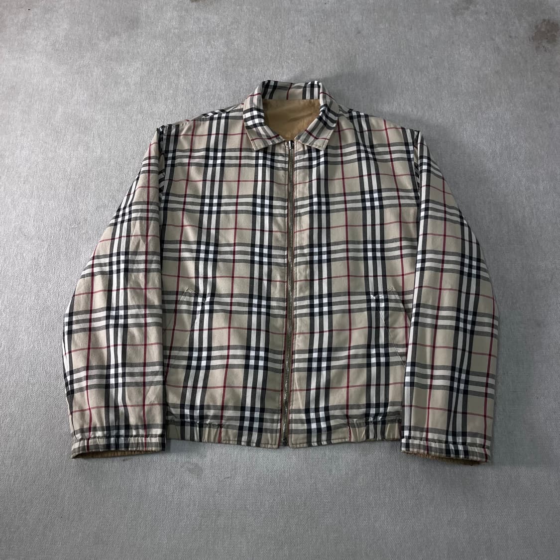 100 버버리 기마로고 리버시블 노바체크 왁스 자켓 상품이미지1