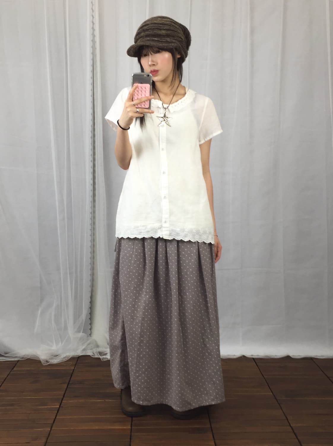 SM2 White Lace Collar Linen Blouse 상품이미지3