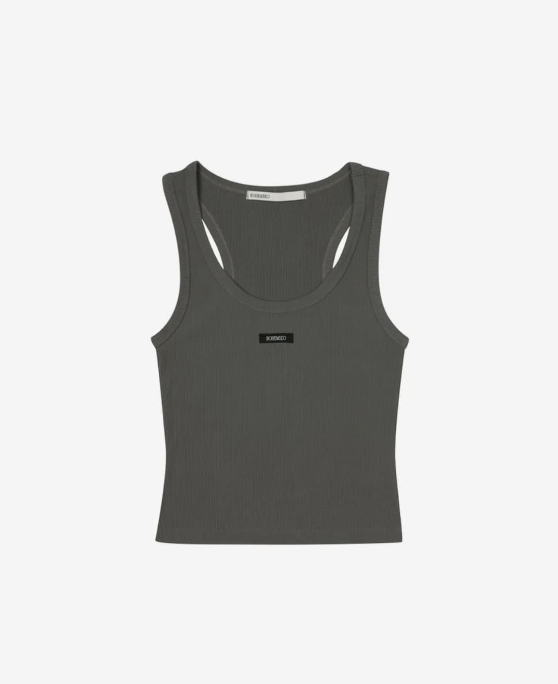 BASIC SLEEVELESS CROP TOP, KHAKI 상품이미지1
