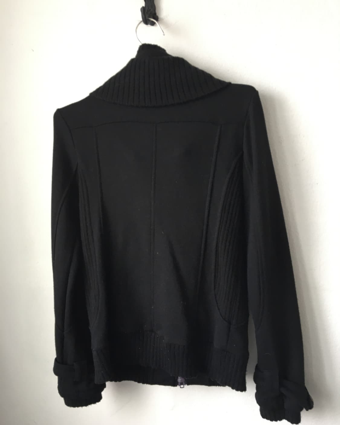 High neck ribbed layered zip up 상품이미지6