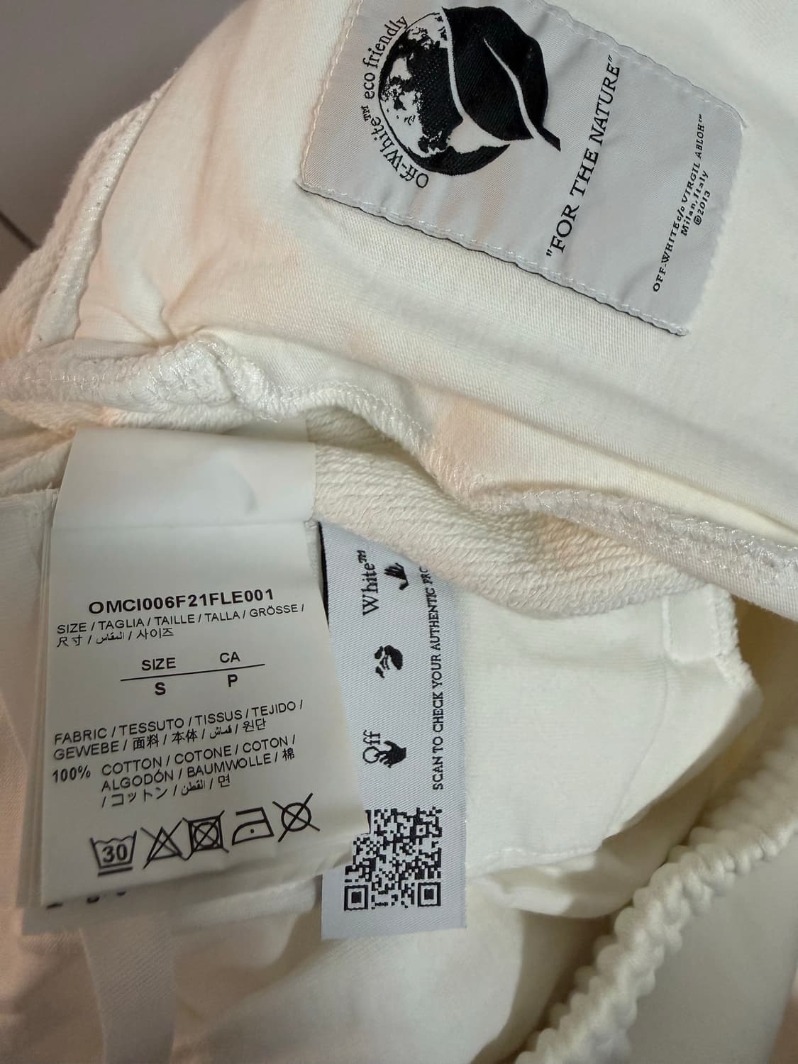 오프화이트 코튼 반바지 상품이미지3