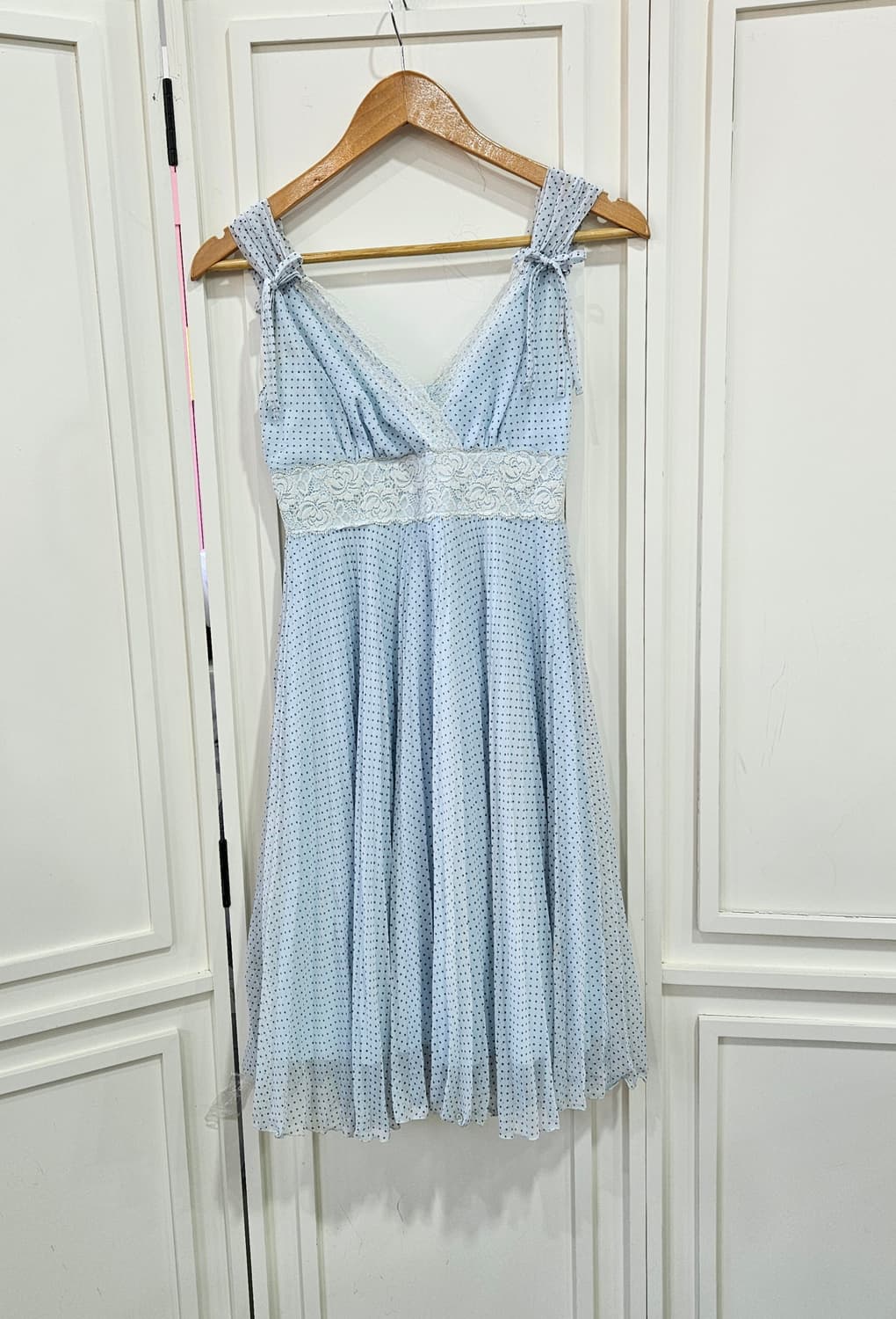 도트 쉬폰 레이스 원피스 상품이미지1