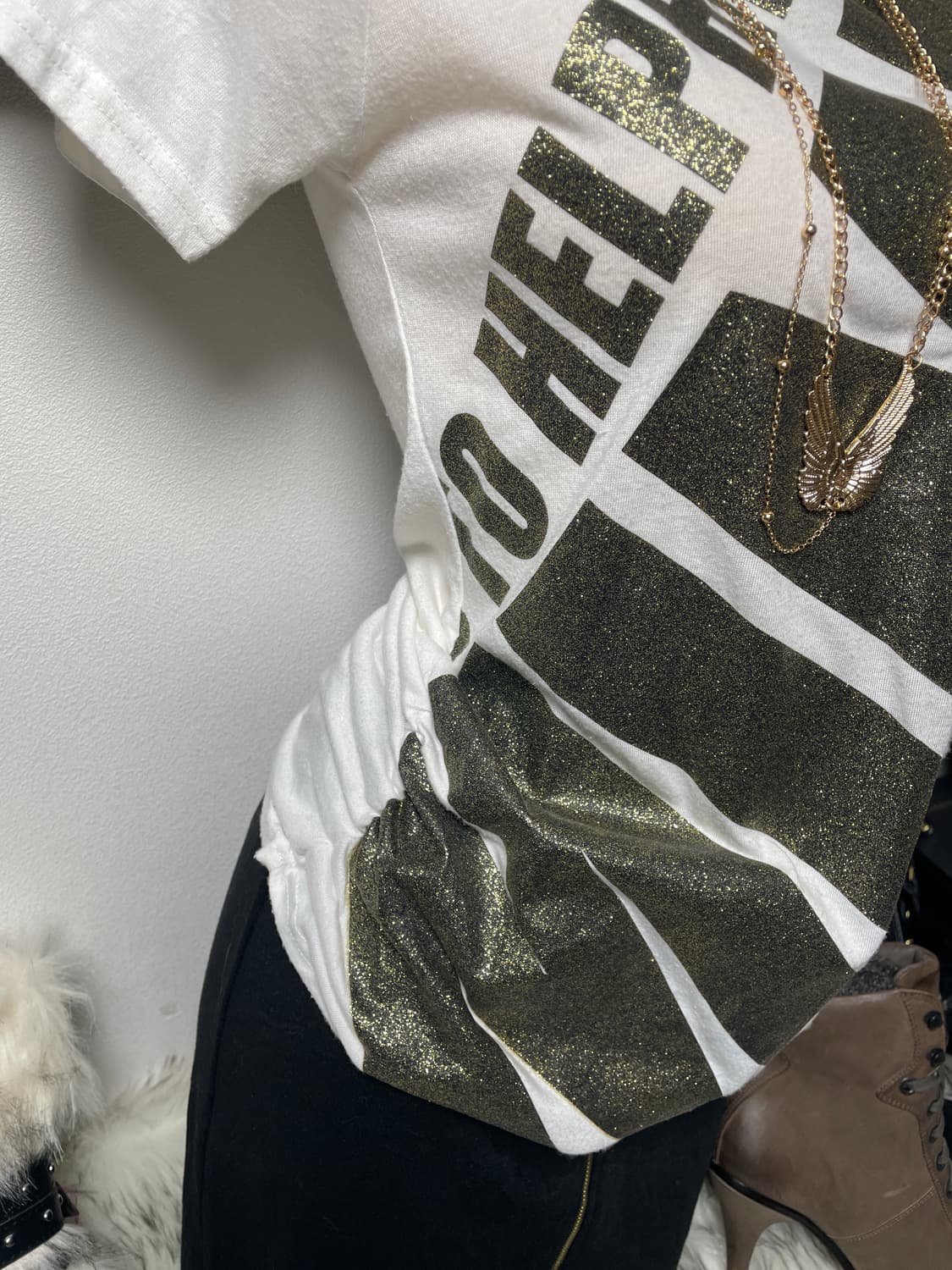 빈티지 갸루 펑크 레이어드 반팔 티셔츠 상품이미지4