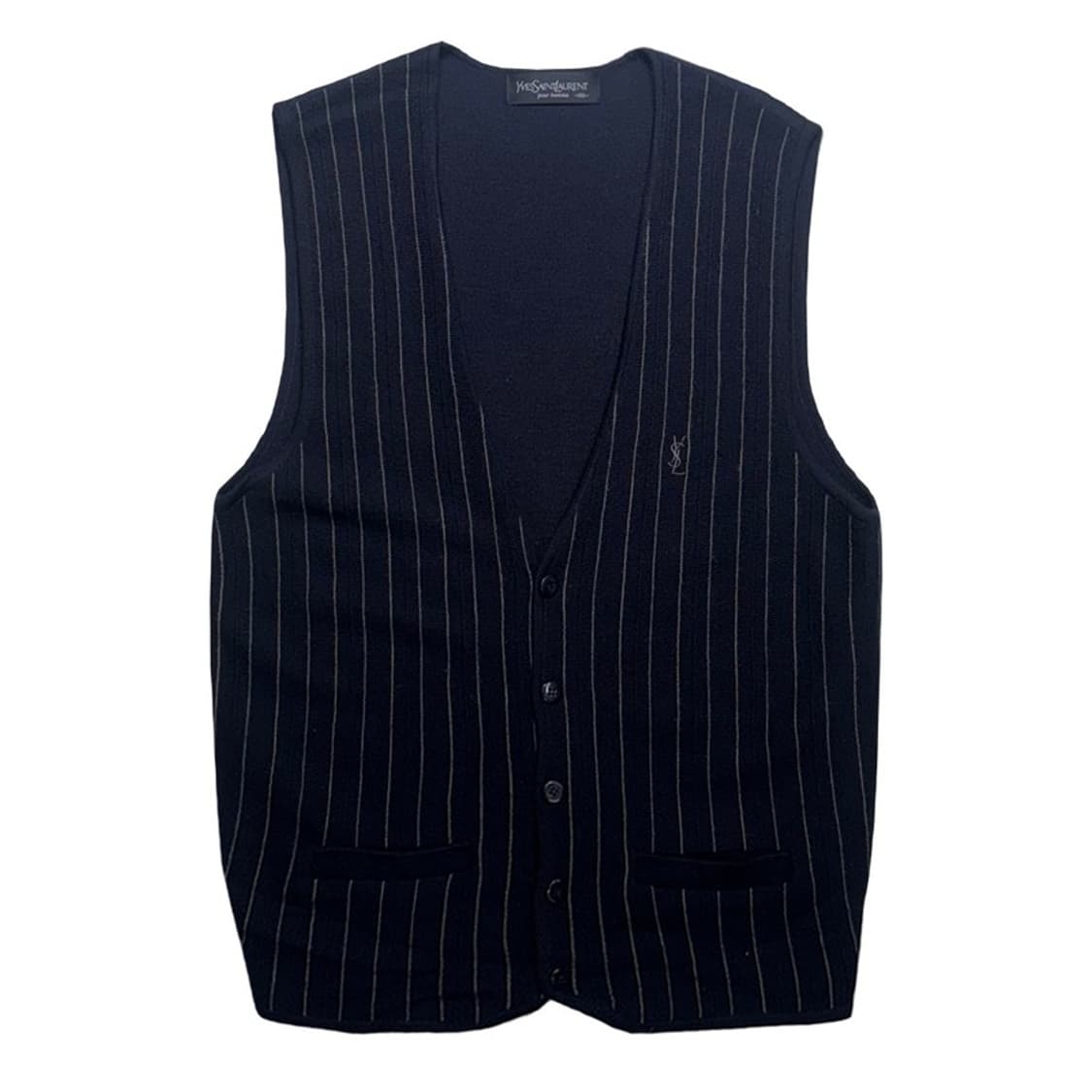 입생로랑 스트라이프 블랙 니트 조끼 100 상품이미지1