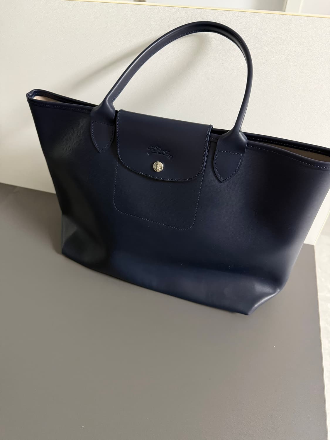 롱샴 르 플리아쥬 시티 토트백 L 네이비 상품이미지1