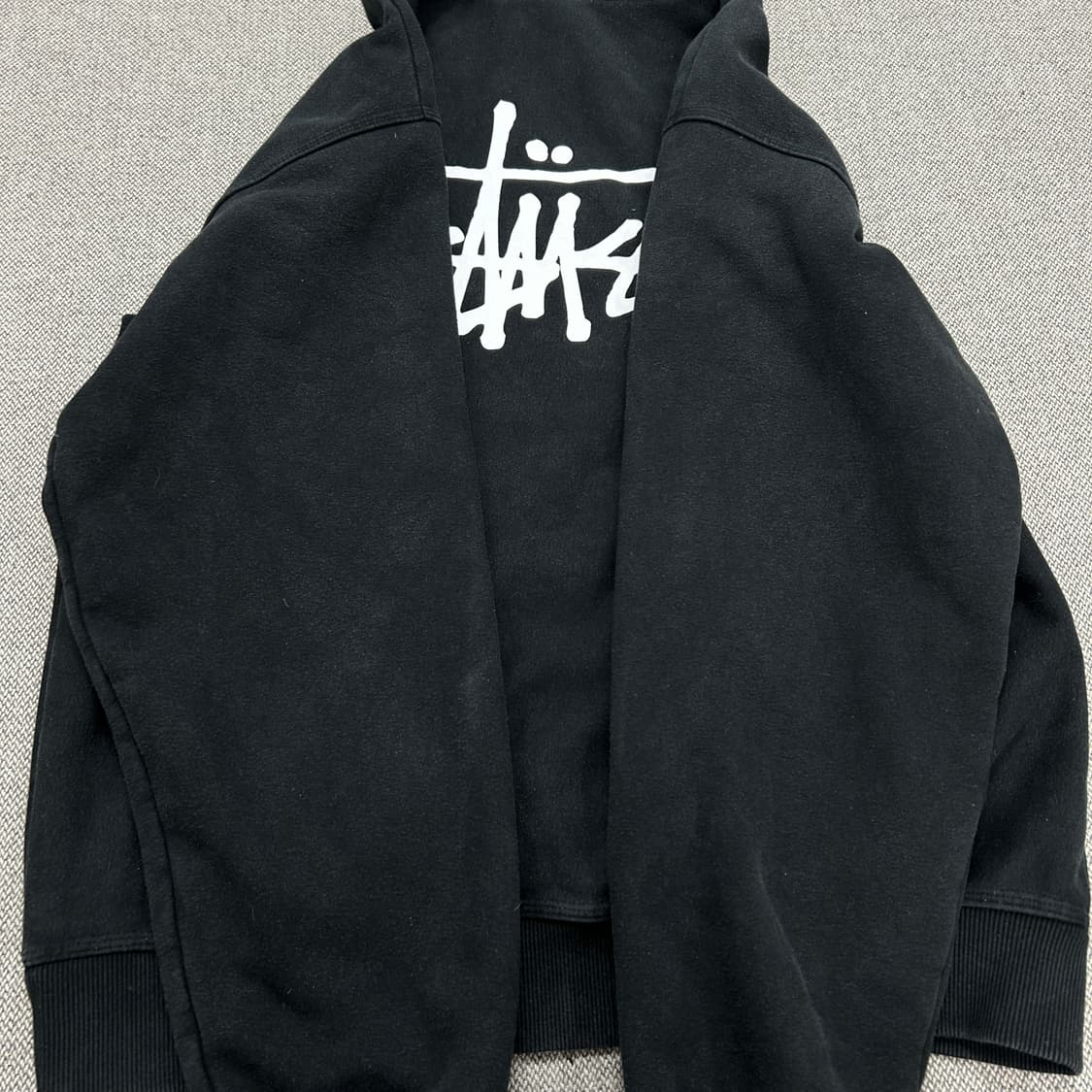 스투시 스탁로고 블랙 후드(XL) 상품이미지6