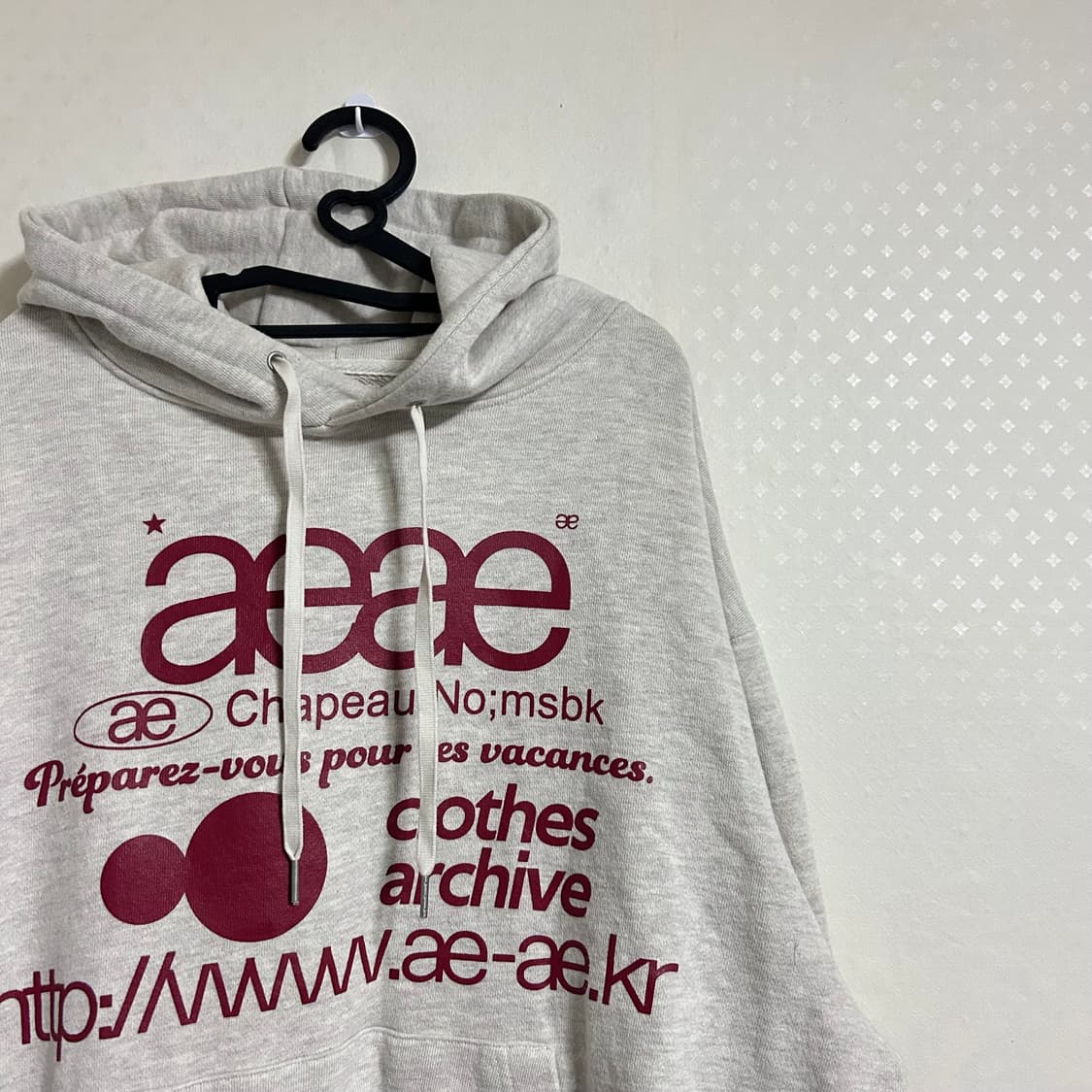 aeae 에이이에이이 웹 로고 루즈 후드티 오트밀   상품이미지7