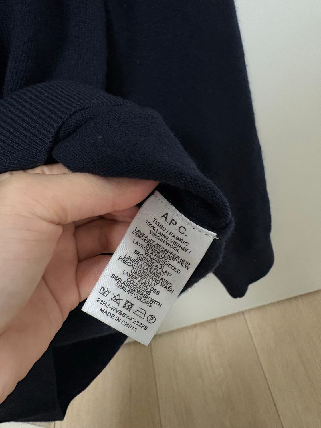(W) 아페쎄 스웨터 다크 네이비 상품이미지3