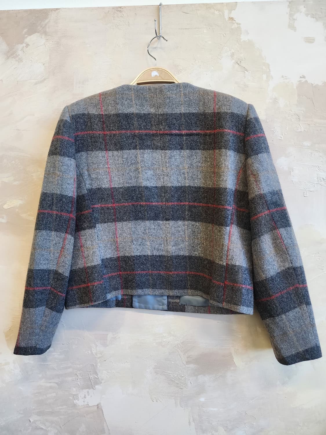 일본빈티지 울 체크 자켓 상품이미지3