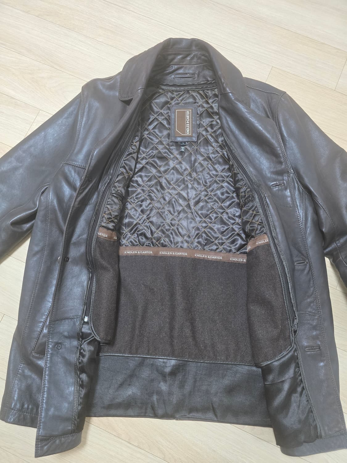 빈티지 다크브라운 양가죽 카코트 L 씬슐레이트 탈착 안감 상품이미지3