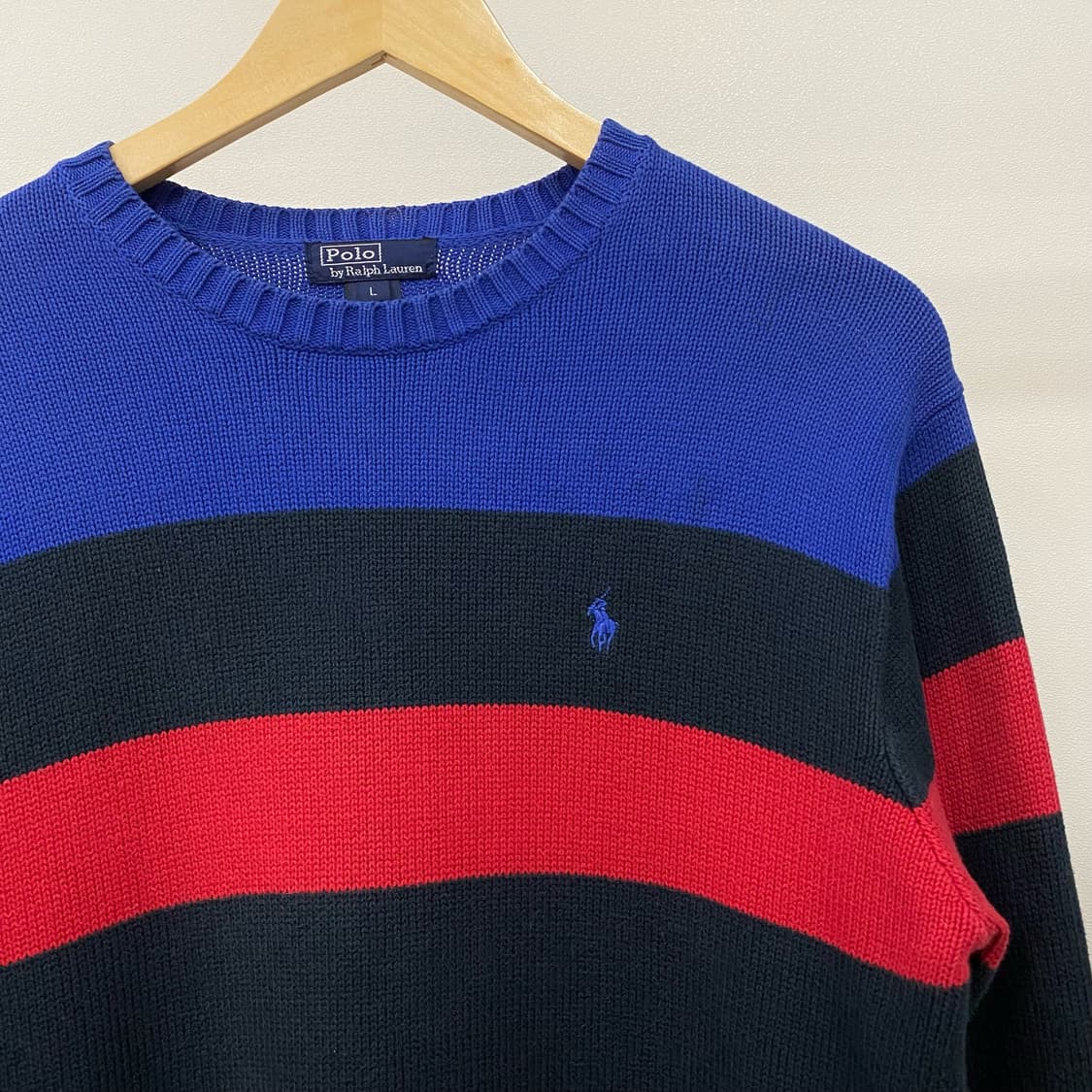 폴로 랄프로렌 배색 코튼 니트 상품이미지3