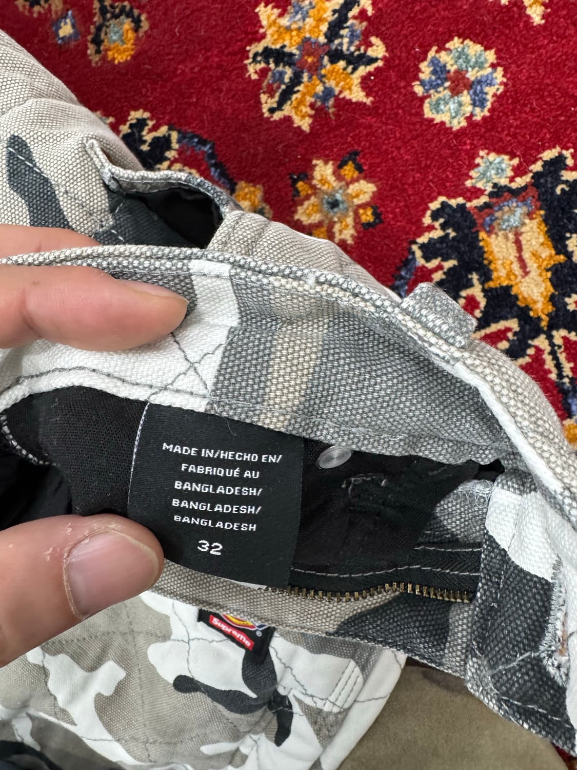 슈프림 X 디키즈 퀄티드 더블 니 페인터 팬츠 그레이 카모 - 21FW  상품이미지8