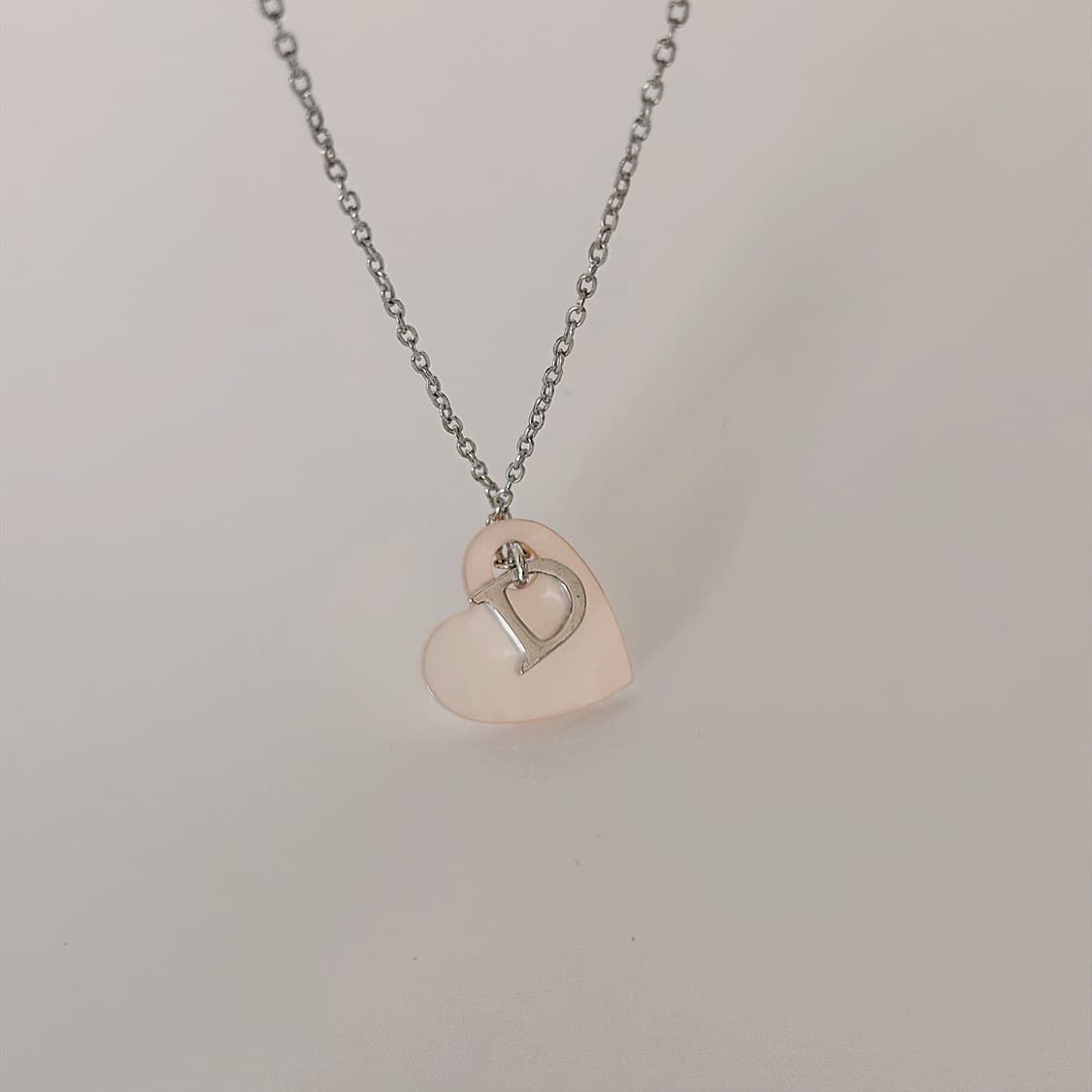 빈티지 디올 핑크 하트 자개 목걸이 [희귀] 상품이미지9