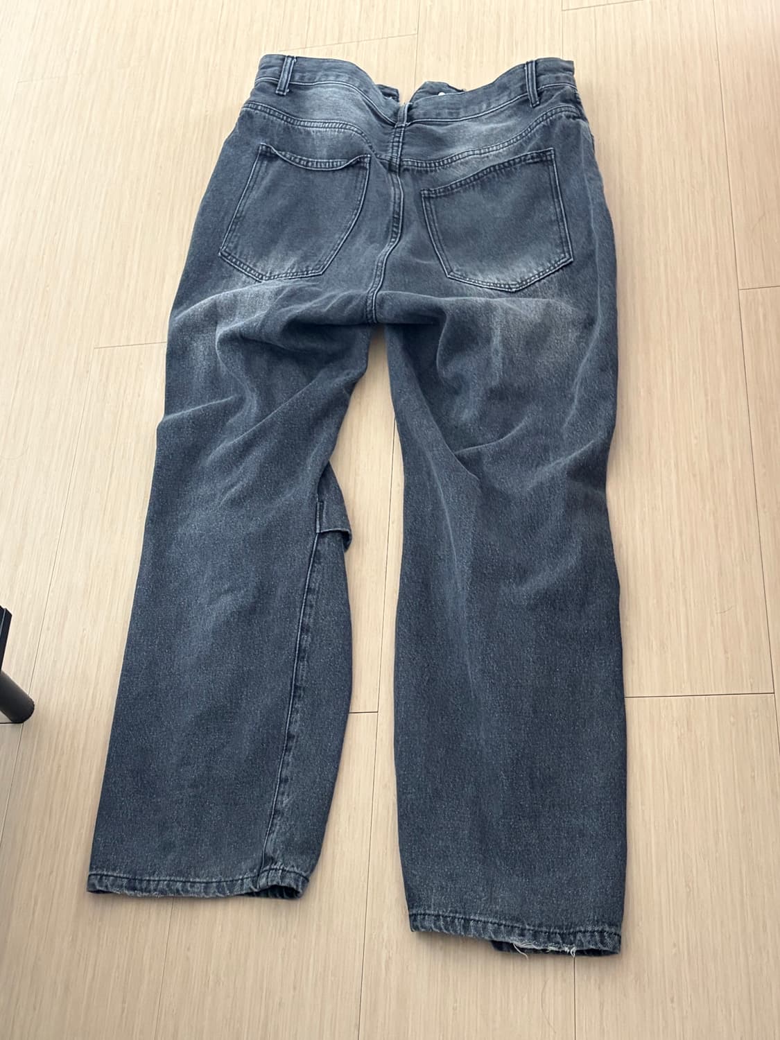 라퍼지스토어 블랙 데님 와이드팬츠 32 상품이미지2