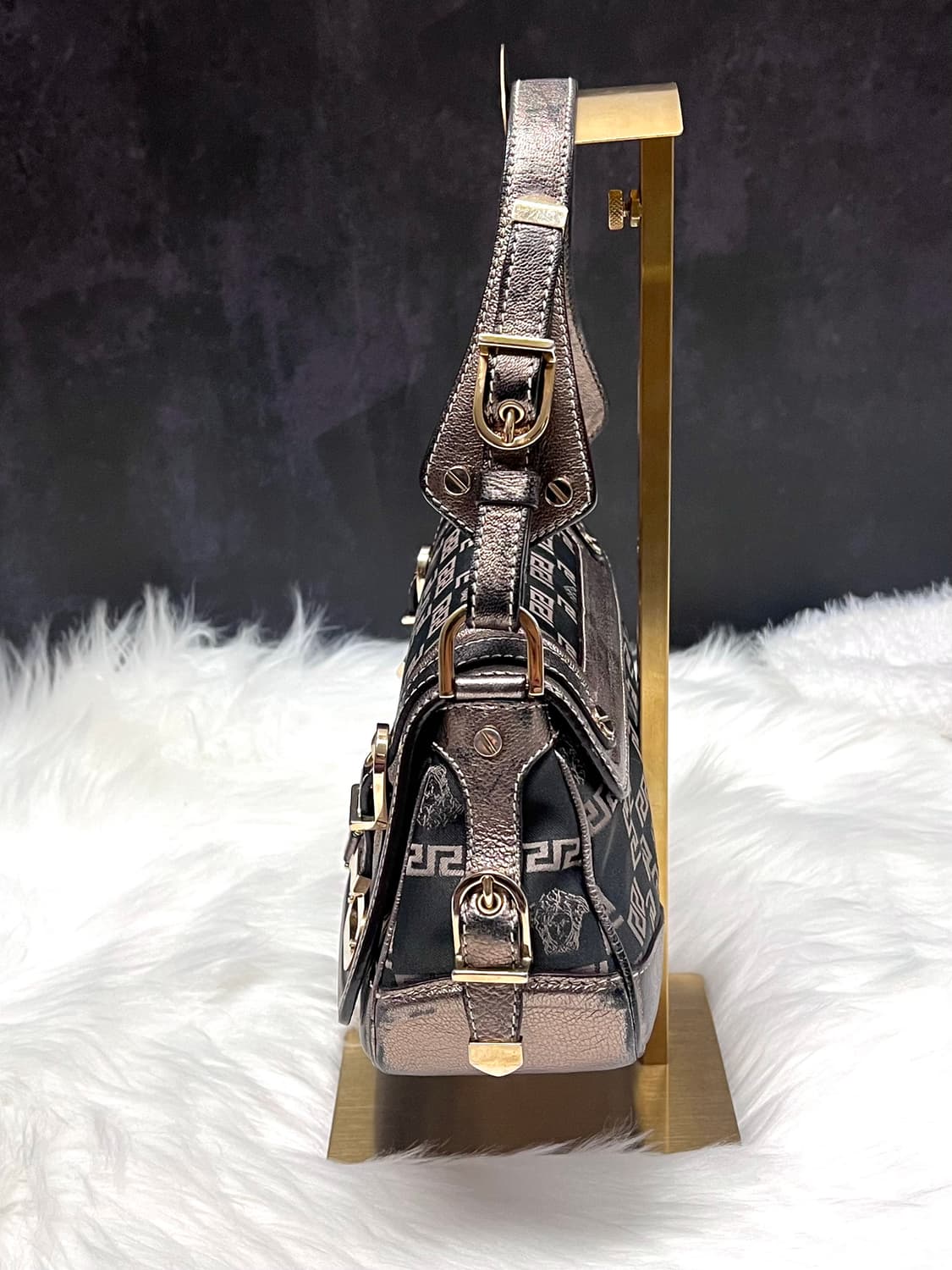 90s versace 베르사체 메두사 자카드 클래식 숄더백 핸드백 상품이미지3