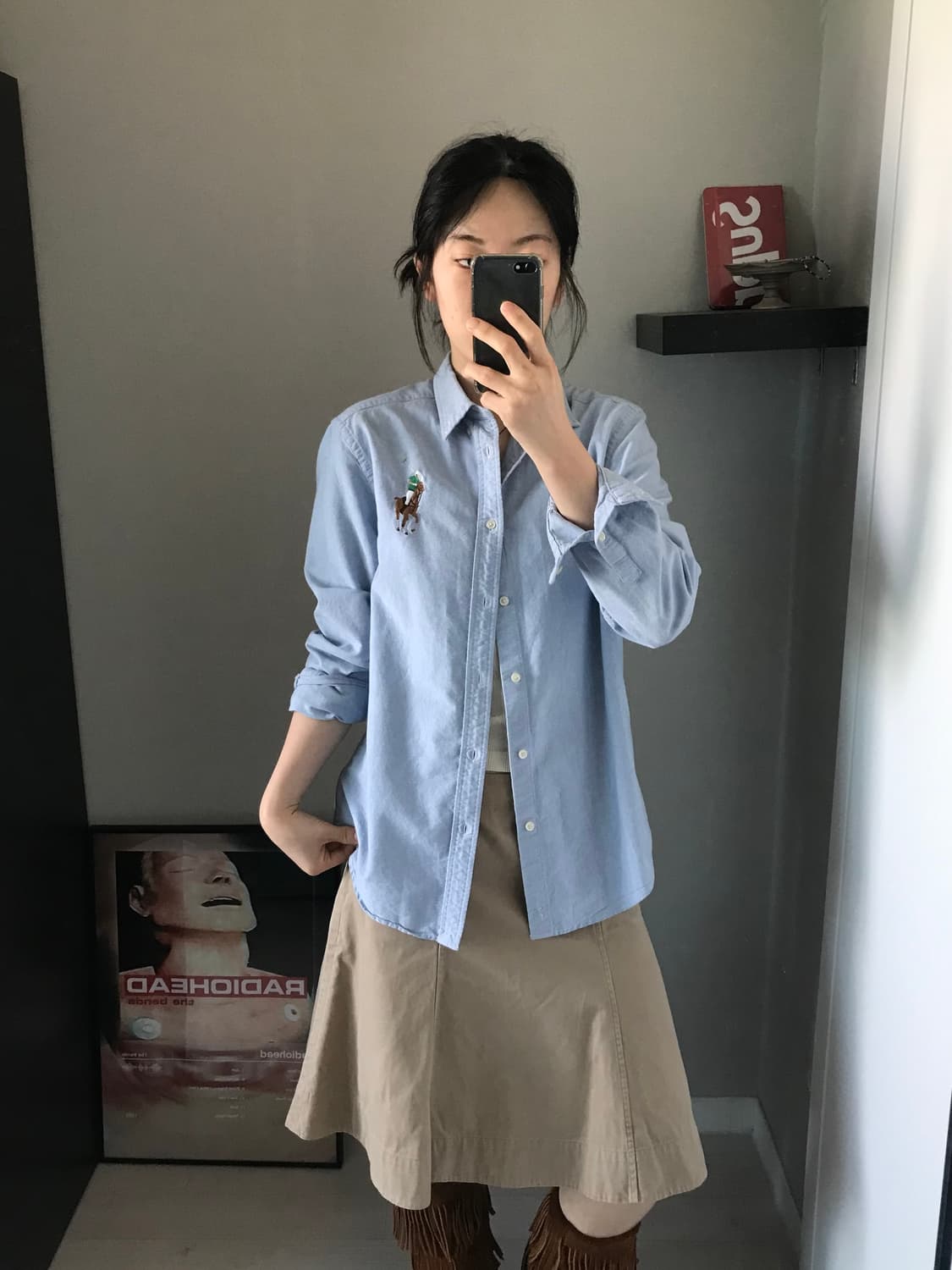 폴로 랄프로렌 빅포니로고 스카이블루 셔츠 상품이미지1