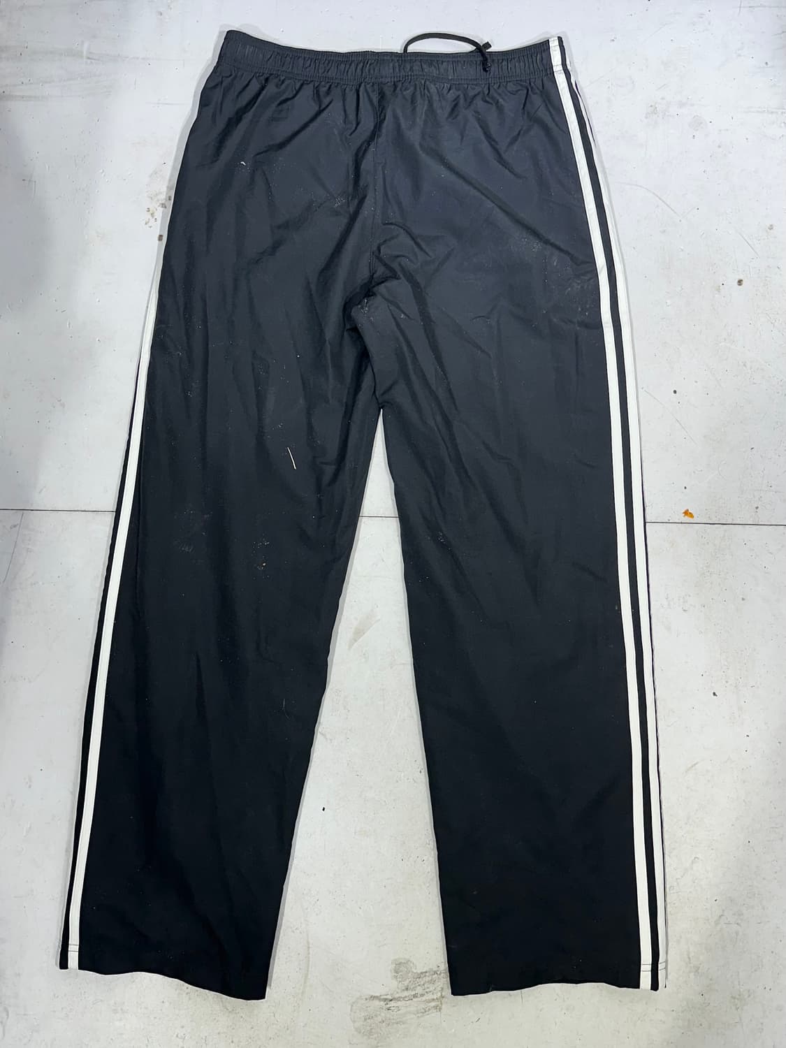 아디다스 블랙 와이드 화이트 삼선 스몰 로고 트랙 팬츠 추리닝 바지 L 상품이미지5