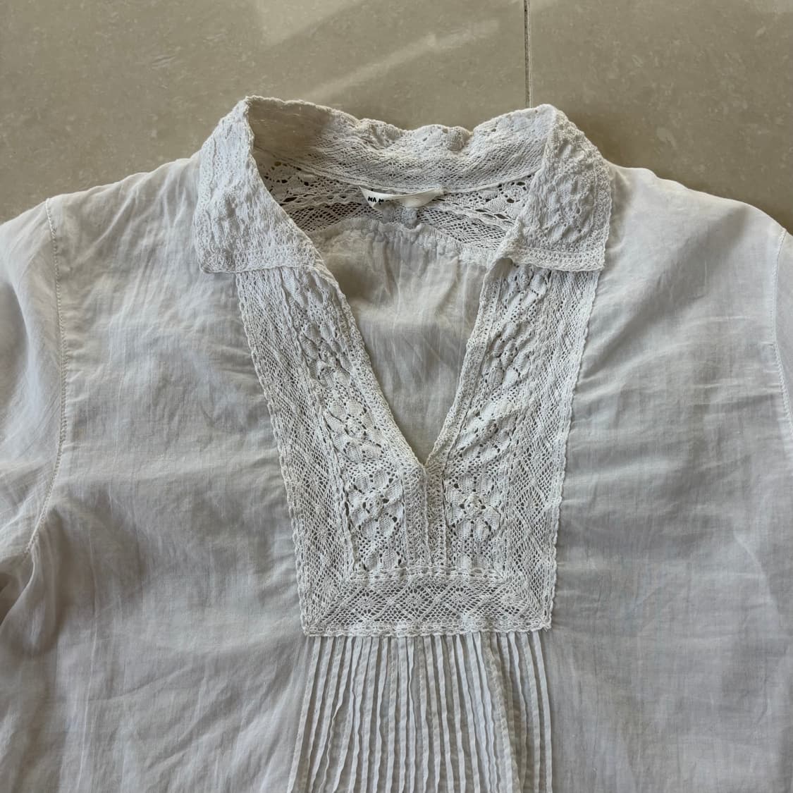 Vintage 빈티지 화이트 크로셰 셔츠 상품이미지2