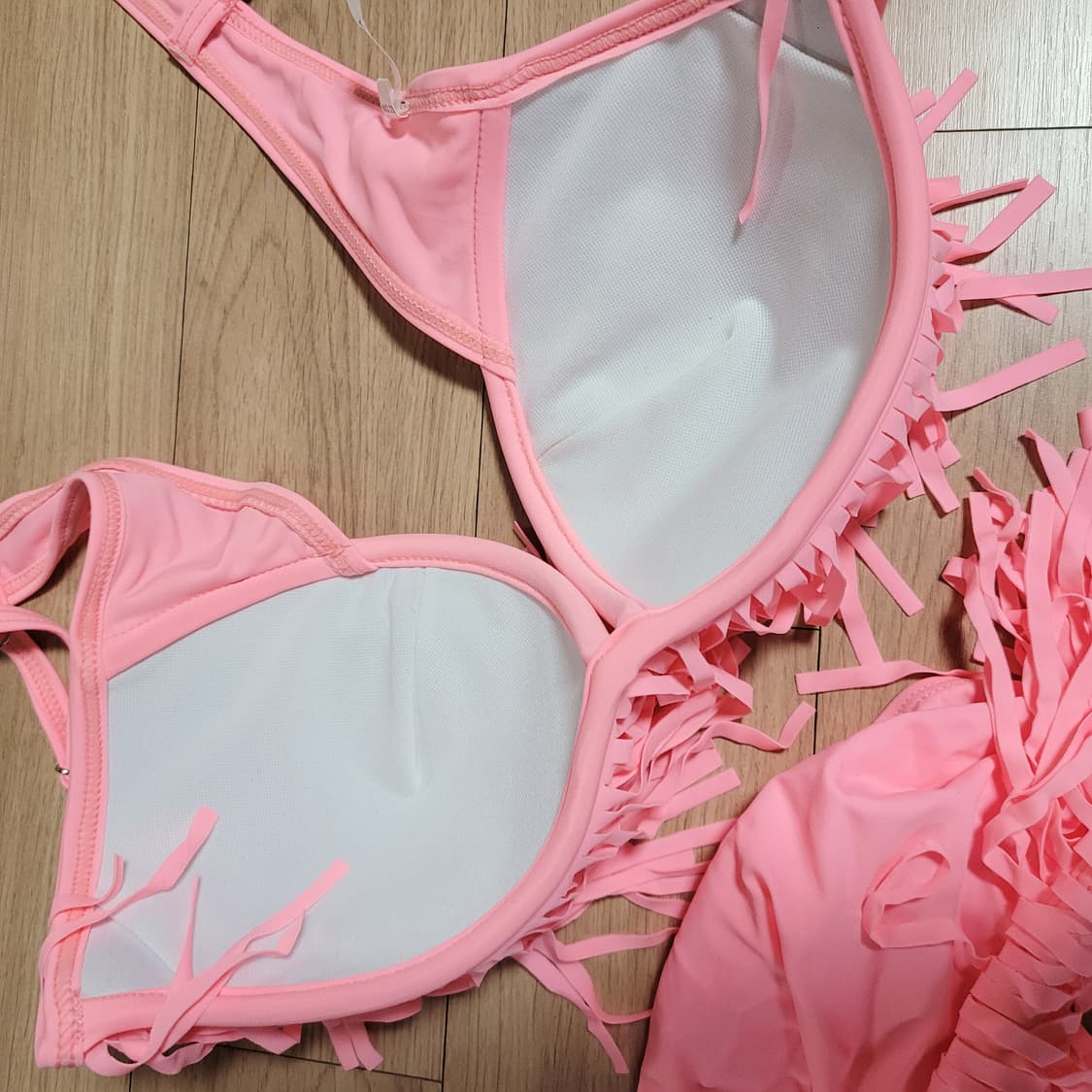 새상품) 핫걸 비비드 테슬 쨍한 외국흑인언니 감성 핑크 비키니  상품이미지5