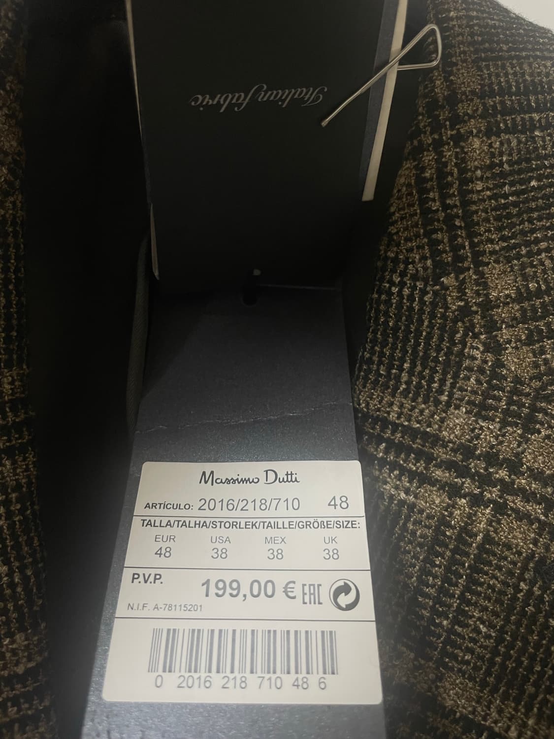 [미착용] 마시모두띠 이탈리안 패브릭 체크 자켓 (EUR48) 상품이미지5