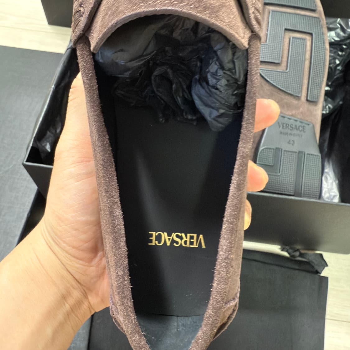 VERSACE 베르사체 브라운 스웨이드 로퍼 43 상품이미지4