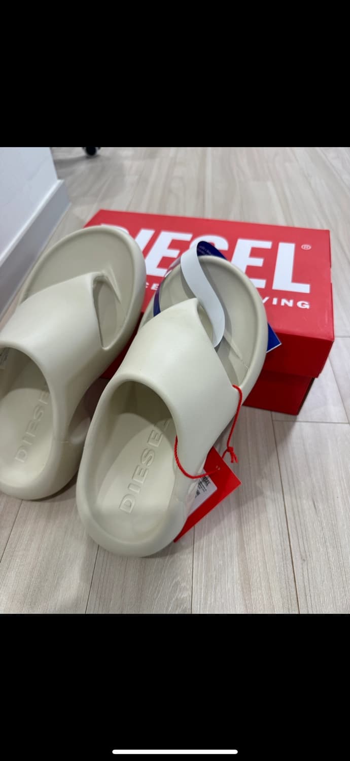 디젤 슬리퍼 아이보리 새상품 260 상품이미지2