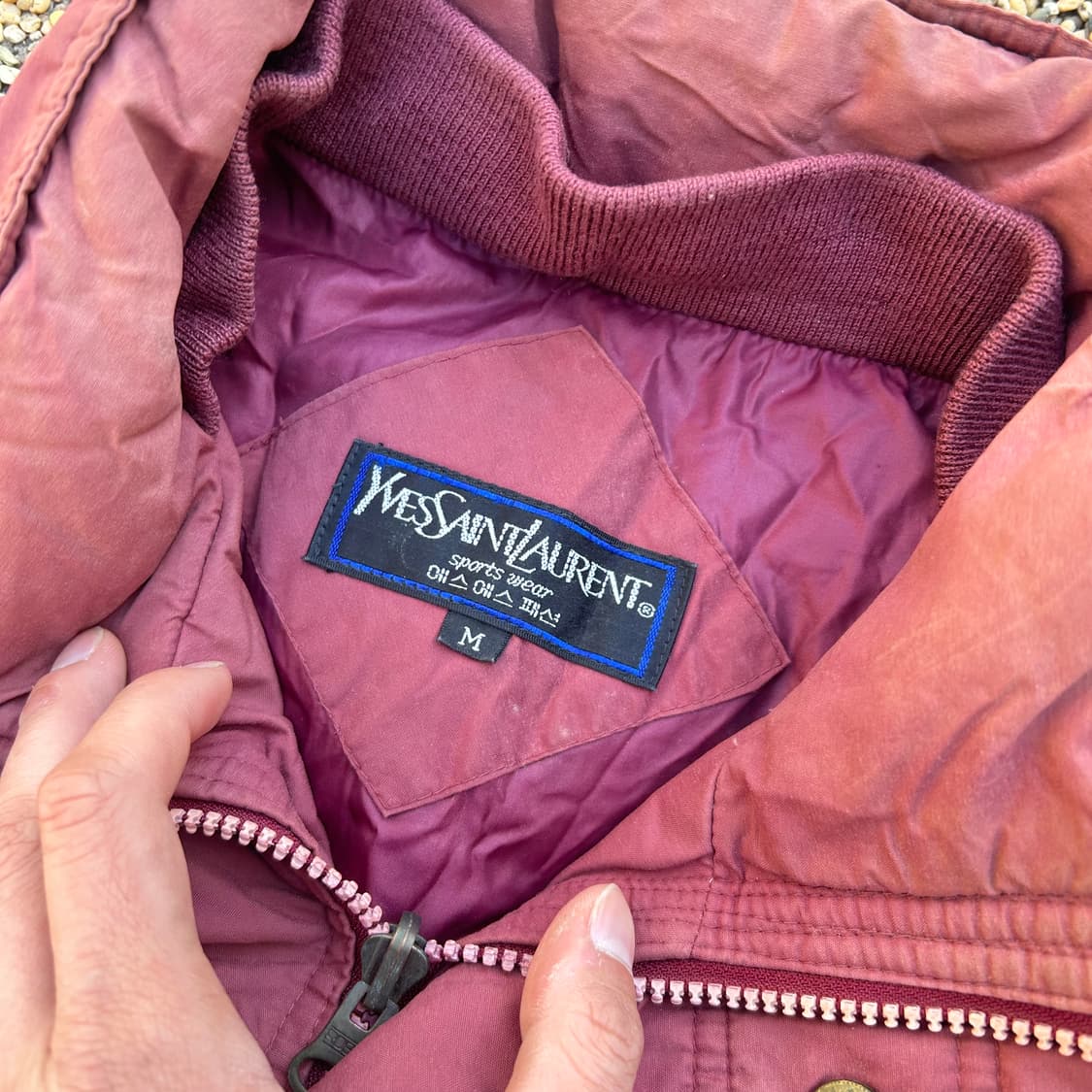 입생로랑 버건디 패딩 자켓 상품이미지4