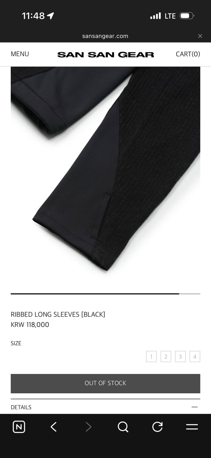 [1] 산산기어 리브드 롱슬리브 블랙 상품이미지5