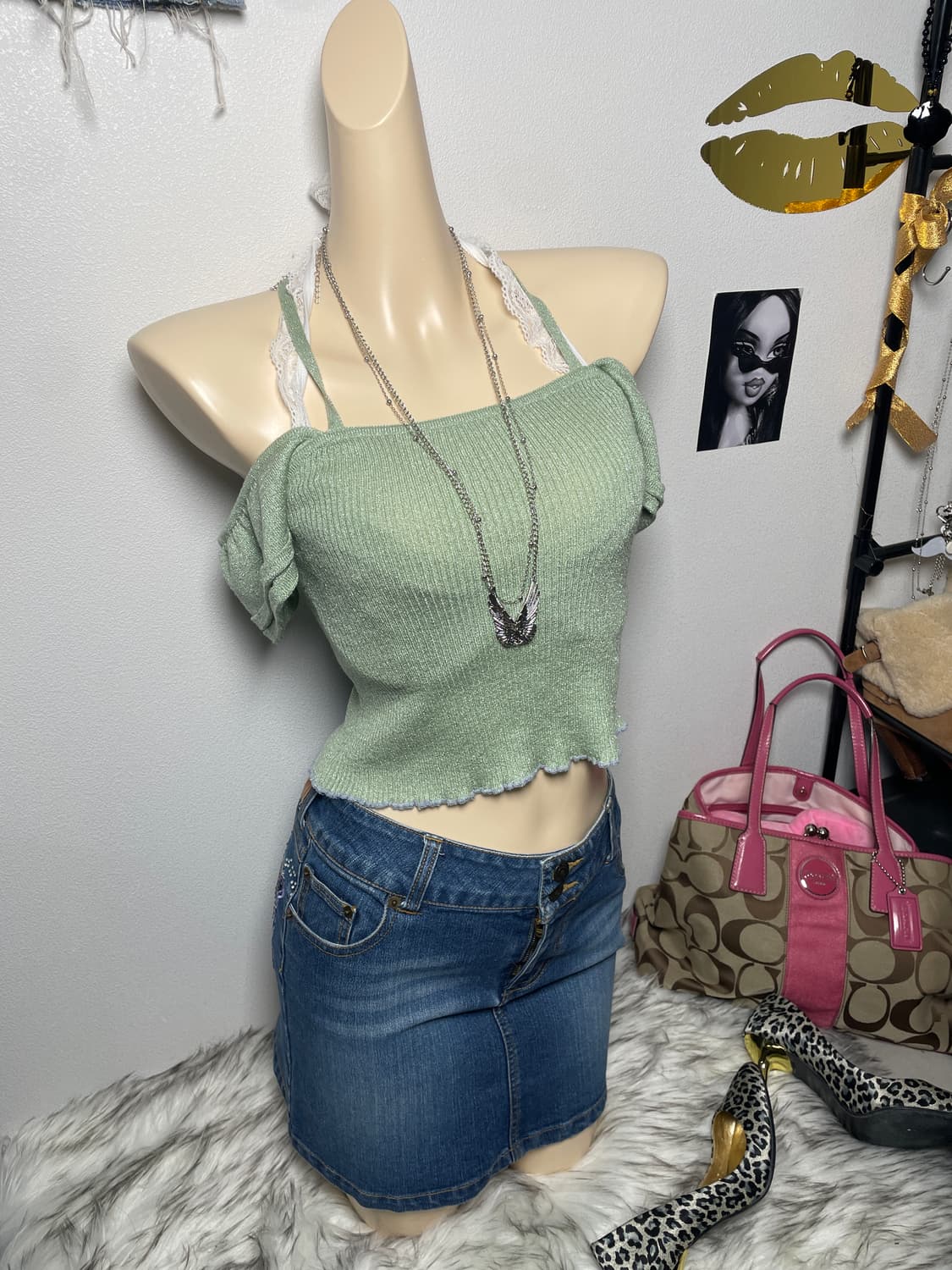 페어리 나비 butterfly 데님 스커트 상품이미지5