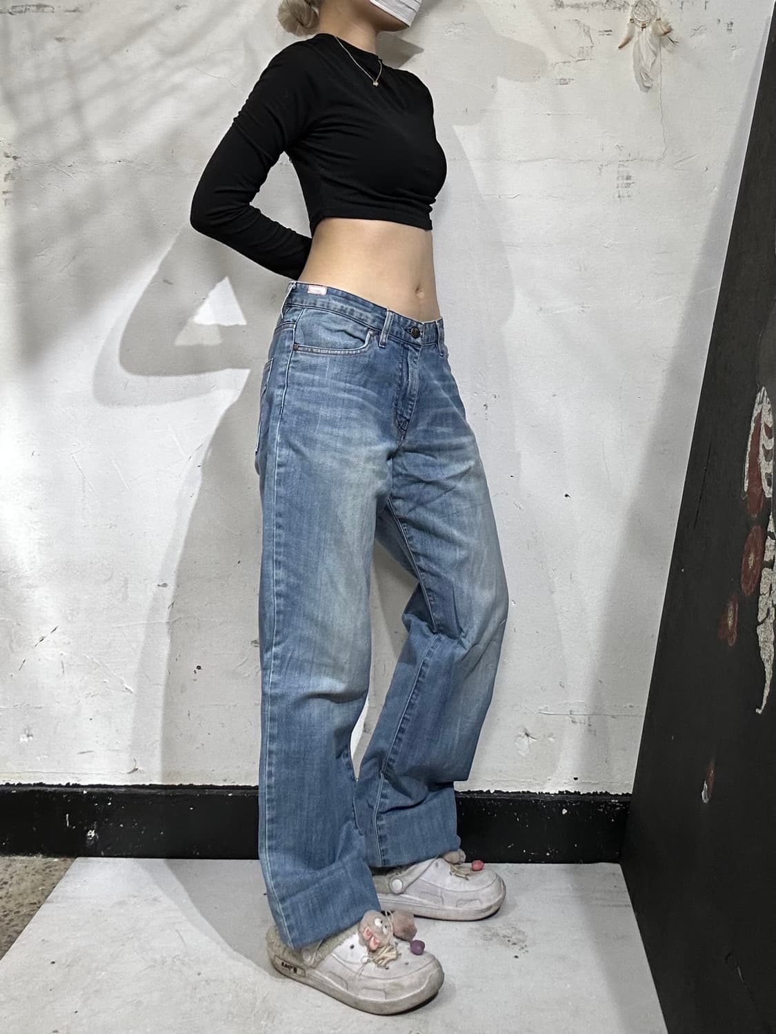 CK 캘빈 클라인 와이드 연청 데님 팬츠 청바지  상품이미지1