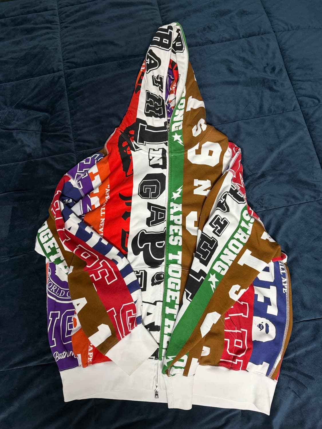 베이프 팬 스카프 풀 집 후디 멀티컬러 XL 상품이미지1