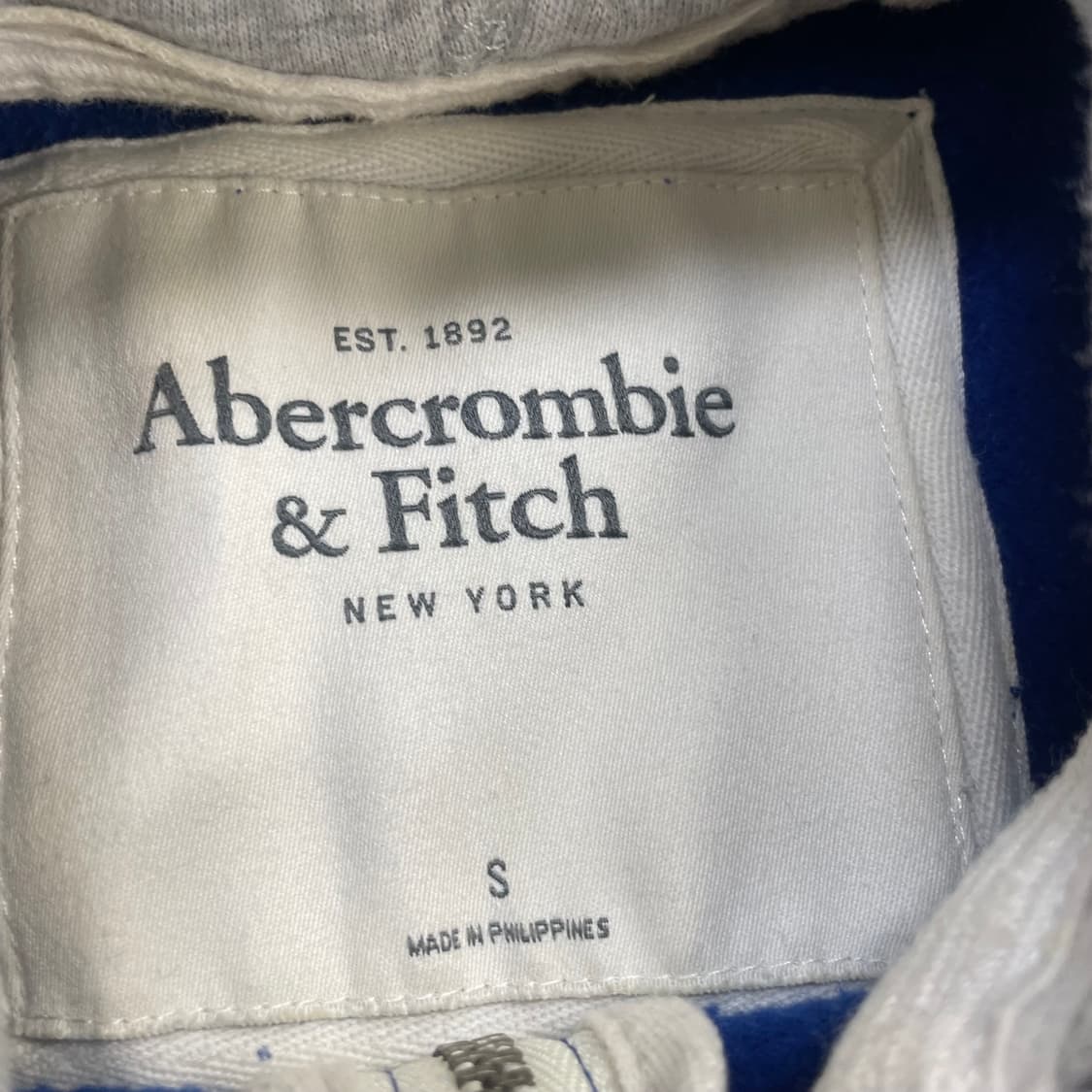 아베크롬비 스펠 로고 후드집업 블루 상품이미지4