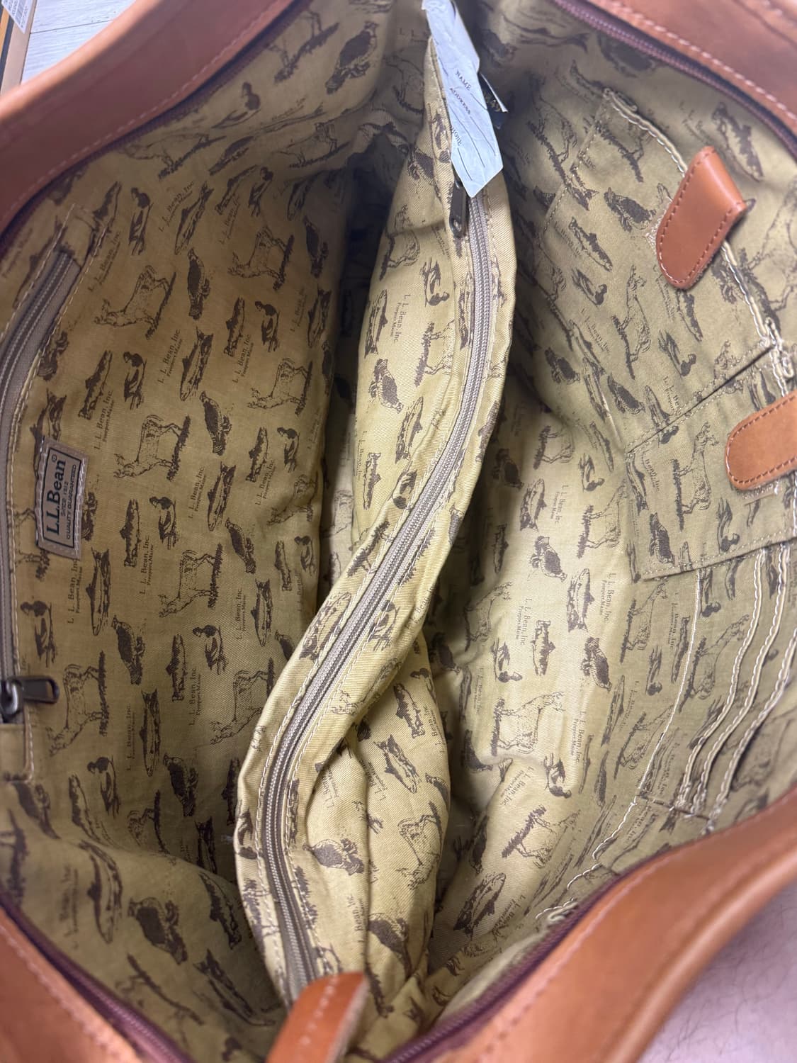 (OS)LLBEAN 엘엘빈 레더 라지 토트백 브라운 상품이미지3