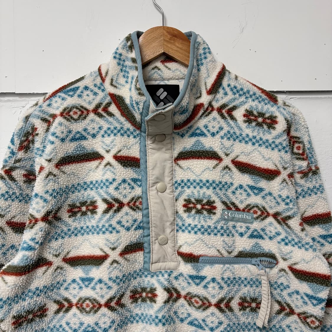 컬럼비아 패턴 반집업 플리스 상품이미지2