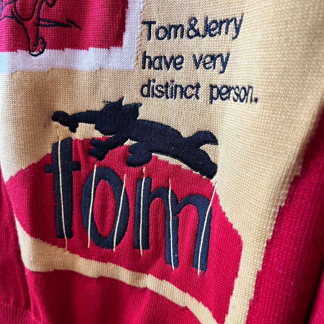 90s 아카이브 톰과 제리 그래픽 니트 자카드 키치 상품이미지5